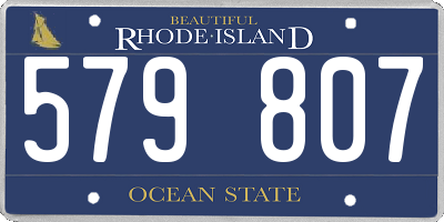 RI license plate 579807