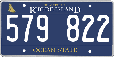 RI license plate 579822