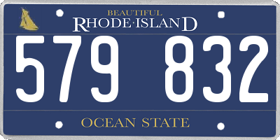 RI license plate 579832