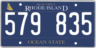 RI license plate 579835