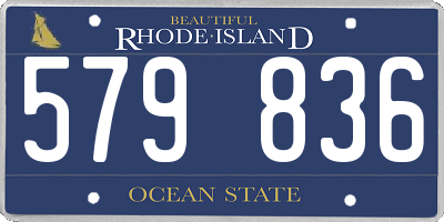 RI license plate 579836