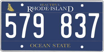 RI license plate 579837