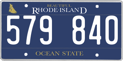 RI license plate 579840