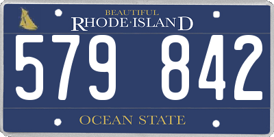 RI license plate 579842