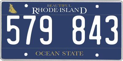 RI license plate 579843