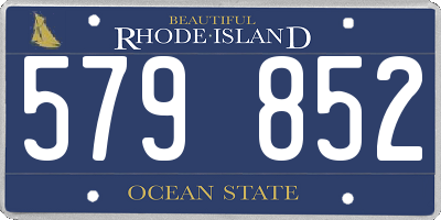 RI license plate 579852
