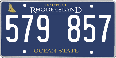 RI license plate 579857