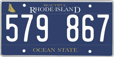 RI license plate 579867