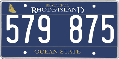 RI license plate 579875