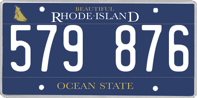 RI license plate 579876
