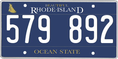 RI license plate 579892