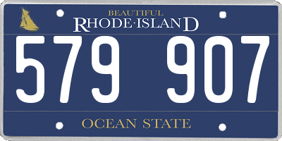 RI license plate 579907