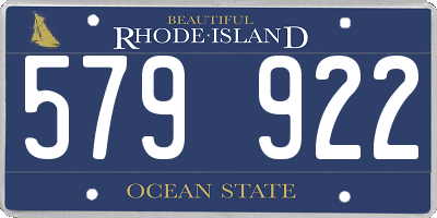RI license plate 579922