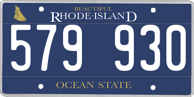 RI license plate 579930