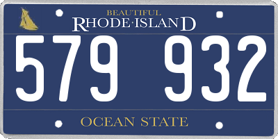 RI license plate 579932