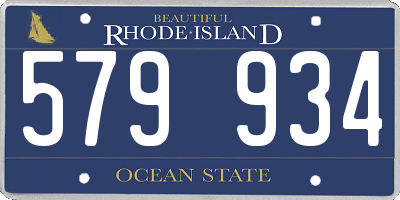 RI license plate 579934