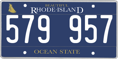 RI license plate 579957