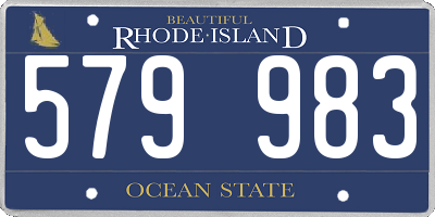 RI license plate 579983