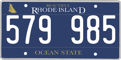 RI license plate 579985