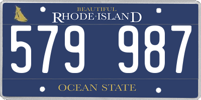RI license plate 579987