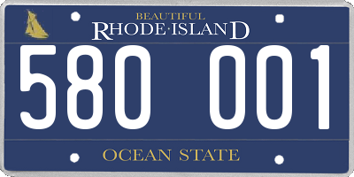 RI license plate 580001