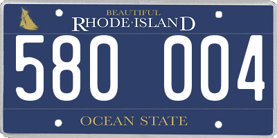 RI license plate 580004