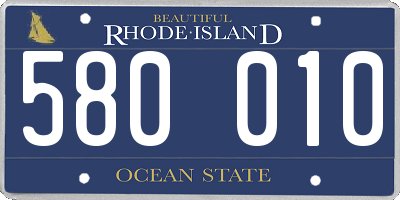 RI license plate 580010