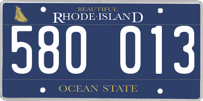 RI license plate 580013