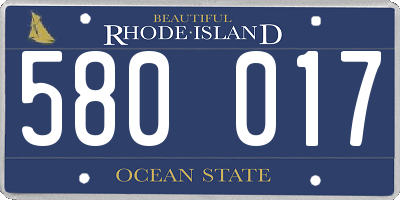 RI license plate 580017
