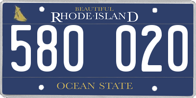 RI license plate 580020