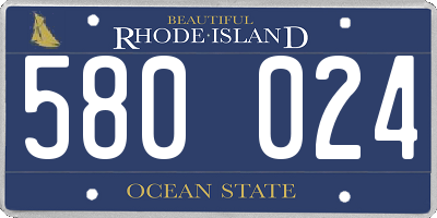 RI license plate 580024