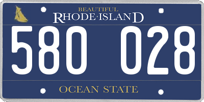 RI license plate 580028