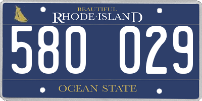 RI license plate 580029