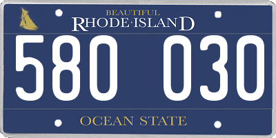 RI license plate 580030