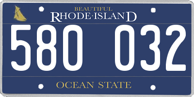 RI license plate 580032