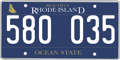 RI license plate 580035