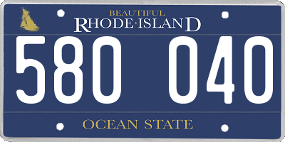RI license plate 580040