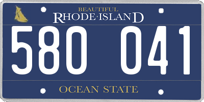 RI license plate 580041
