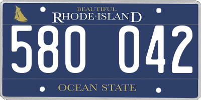 RI license plate 580042