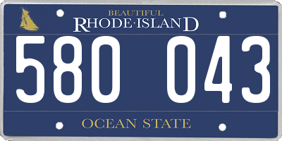 RI license plate 580043