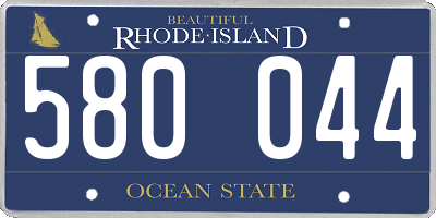 RI license plate 580044