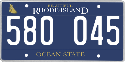 RI license plate 580045