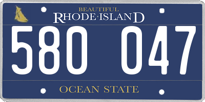 RI license plate 580047