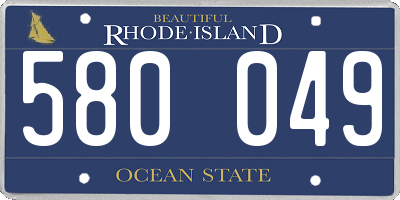 RI license plate 580049
