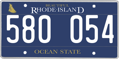 RI license plate 580054