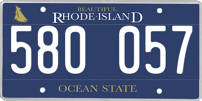 RI license plate 580057