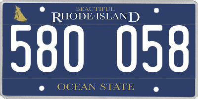 RI license plate 580058