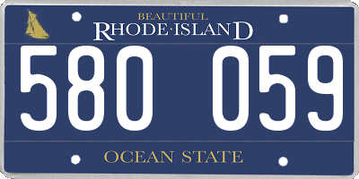 RI license plate 580059