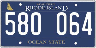 RI license plate 580064