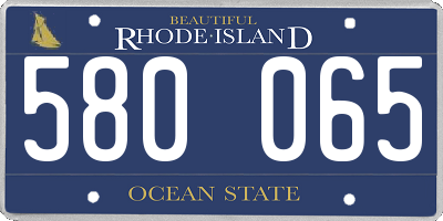 RI license plate 580065